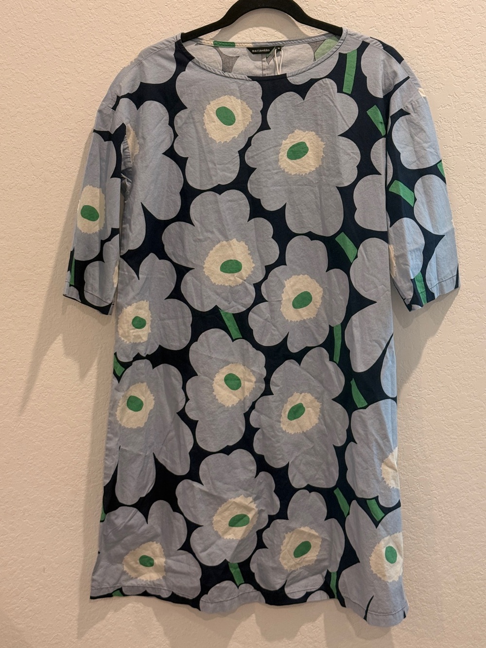 Marimekko Navy, Light Blue & Green Floral Short Sleeve Tee